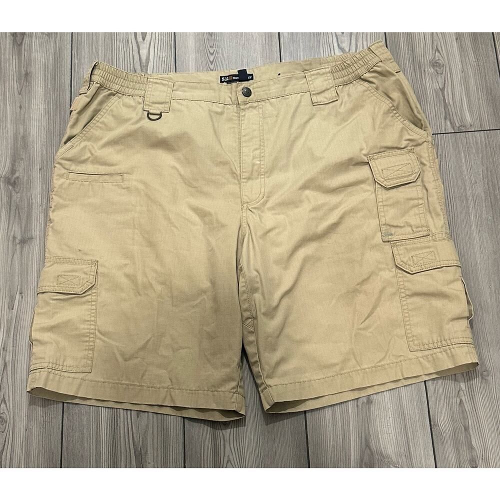 5.11 Tactical Series Mens Ripstop Utility Workwear Tan Cargo Shorts Casual 42